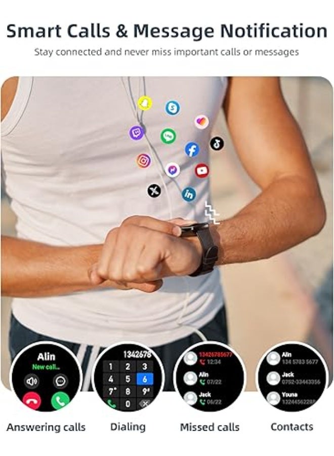 Parsonver Fitness Watch for Men Women Answer/Make Calls, 1.57" HD Screen Smart Watch with 24/7 Heart Rate, Sleep Monitor, IP68 Waterproof Activity Tracker with 110+ Sports, Pedometer, Calories, Black - Image 5
